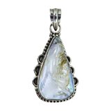 925 Vintage Artisan Sterling Silver Keshi Pearl Pendant 1.75” Organic Teardrop – OOAK - Unique one of a kind artisan item