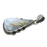 925 Vintage Artisan Sterling Silver Keshi Pearl Pendant 1.75” Organic Teardrop – OOAK - Unique one of a kind artisan item