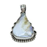 925 Vintage Artisan Sterling Silver Keshi Pearl Pendant 1.75” Organic Teardrop – OOAK - Unique one of a kind artisan item