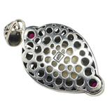 Carved White Coral Face Mask Pendant In Ornate Sterling Silver Setting – Studio made / small batch item  - Estate find