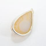 Yellow Druzy Agate Organic Freeform Modernist Pendant in Sterling Silver – Studio made / small batch item  - Estate find