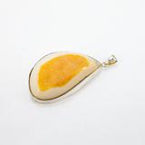 Yellow Druzy Agate Organic Freeform Modernist Pendant in Sterling Silver – Studio made / small batch item  - Estate find