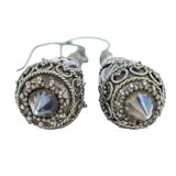 Ornate Artisan Silverwork Sterling Silver Dangle Drop Earrings Large – OOAK - Unique one of a kind artisan item