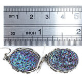 Artisan Sterlings Silver - Large Cabachons - Titanium Rainbow Druzy – OOAK - Unique one of a kind artisan item