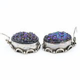 Artisan Sterlings Silver - Large Cabachons - Titanium Rainbow Druzy – OOAK - Unique one of a kind artisan item