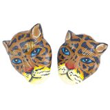 Vintage Gerda Lynggaard for Monies Hand-Painted Wooden Tiger Statement Earrings – Collectible vintage designer item