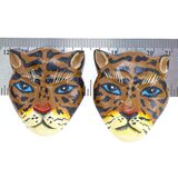 Vintage Gerda Lynggaard for Monies Hand-Painted Wooden Tiger Statement Earrings – Collectible vintage designer item