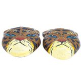 Vintage Gerda Lynggaard for Monies Hand-Painted Wooden Tiger Statement Earrings – Collectible vintage designer item