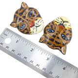 Vintage Gerda Lynggaard for Monies Hand-Painted Wooden Tiger Statement Earrings – Collectible vintage designer item