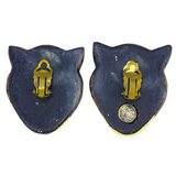 Vintage Gerda Lynggaard for Monies Hand-Painted Wooden Tiger Statement Earrings – Collectible vintage designer item