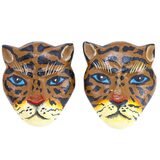 Vintage Gerda Lyngaard Monies Copenhagen Hand Painted Wooden Tiger Statement Earrings – Collectible vintage designer item