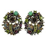 Heidi Daus Fantasy In Flight Whimsical Dragonfly Earrings In Peridot Green And Earthy Colors – Collectible designer item - retired