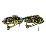 Heidi Daus Fantasy In Flight Whimsical Dragonfly Earrings In Peridot Green And Earthy Colors – Collectible designer item - retired