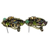 Heidi Daus Fantasy In Flight Whimsical Dragonfly Earrings In Peridot Green And Earthy Colors – Collectible designer item - retired