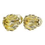 Heidi Daus Lion Hearted Rhinestone Door Knocker Pierced Earrings – Collectible designer item - retired