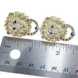 Heidi Daus Lion Hearted Rhinestone Door Knocker Pierced Earrings – Collectible designer item - retired