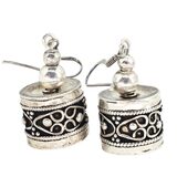 Boho Artisan Sterling Silver Dangle Earrings Ethnic Bench Made Beads Heavy Feel 14.1g – OOAK - Unique one of a kind artisan item