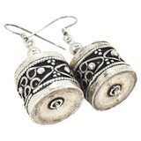 Boho Artisan Sterling Silver Dangle Earrings Ethnic Bench Made Beads Heavy Feel 14.1g – OOAK - Unique one of a kind artisan item