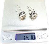 Boho Artisan Sterling Silver Dangle Earrings Ethnic Bench Made Beads Heavy Feel 14.1g – OOAK - Unique one of a kind artisan item