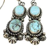 Etta Endito Navajo Sunwest Silver Kazakhstan Turquoise Sterling Silver Dangle Earrings – Collectible designer item - retired