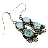 Etta Endito Navajo Sunwest Silver Kazakhstan Turquoise Sterling Silver Dangle Earrings – Collectible designer item - retired