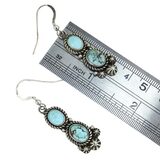 Etta Endito Navajo Sunwest Silver Kazakhstan Turquoise Sterling Silver Dangle Earrings – Collectible designer item - retired