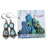 Etta Endito Navajo Sunwest Silver Kazakhstan Turquoise Sterling Silver Dangle Earrings – Collectible designer item - retired