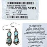 Etta Endito Navajo Sunwest Silver Kazakhstan Turquoise Sterling Silver Dangle Earrings – Collectible designer item - retired