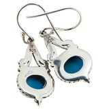 Samuel B. Sleeping Beauty Turquoise Sterling Silver Dangle Earrings Bali Artisan – Collectible designer item - retired