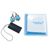 Samuel B. Sleeping Beauty Turquoise Sterling Silver Dangle Earrings Bali Artisan – Collectible designer item - retired