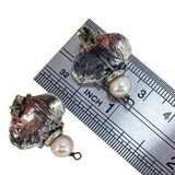 Artisan Brutalist Modernist Sterling Silver Pearl Earrings 10.3g Unmarked Tested – Studio made / small batch item  - Estate find