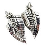Vintage Whiting & Davis Clip-On Earrings Silver Tone Leaf Shape Large 2" – Collectible vintage designer item
