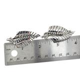 Vintage Whiting & Davis Clip-On Earrings Silver Tone Leaf Shape Large 2" – Collectible vintage designer item