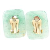 Large Natural Aventurine Rectangular Geometric Earrings – Vintage item