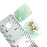 Large Natural Aventurine Rectangular Geometric Earrings – Vintage item