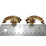 Juliana D&E Rhinestone Crescent Clip Earrings Topaz Light Green 5290 Style 2" – Collectible vintage designer item
