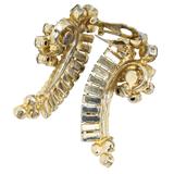 Juliana D&E Rhinestone Crescent Clip Earrings Topaz Light Green 5290 Style 2" – Collectible vintage designer item