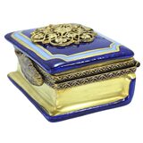 Vintage R.C. Limoges Judaica Shema Israel Book-Shaped Trinket Box – Hand Painted – Rare collectible vintage item 