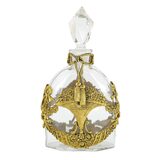 Antique French Ormolu Mounted Crystal Perfume Bottle Belle Époque Manganese Glow Stopper – Rare collectible vintage item 