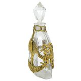 Antique French Ormolu Mounted Crystal Perfume Bottle Belle Époque Manganese Glow Stopper – Rare collectible vintage item 
