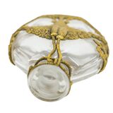 Antique French Ormolu Mounted Crystal Perfume Bottle Belle Époque Manganese Glow Stopper – Rare collectible vintage item 