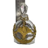 Antique French Ormolu Mounted Crystal Perfume Bottle Belle Époque Manganese Glow Stopper – Rare collectible vintage item 