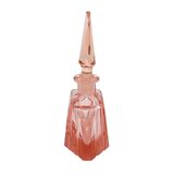 Vintage Art Deco Depression Glass Pink Perfume Bottle Geometric Cut Stopper – Rare collectible vintage item 