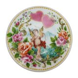 Royal Yarmouth Romeo & Juliet Porcelain Music Box Hearts Cherub 1986 – Collectible vintage item