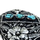 Vintage 1980s SSI Handcrafted USA Southwestern Turquoise Belt Buckle 3.5” Western – Rare Vintage Item