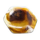 Vintage Agate Bolo Tie Slide Caramel Brown Banded Stone 1.25” Hexagon – Collectible vintage item