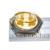 Vintage Agate Bolo Tie Slide Caramel Brown Banded Stone 1.25” Hexagon – Collectible vintage item