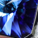 Vintage Dante Electric Blue Rivoli Glass Cufflinks Tie Tack Set Silver Tone Signed – Collectible vintage designer item