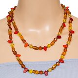 Czech Glass Bead Versatile Long Necklace Bracelet Set Fall Boho Luxe 90s Y2K – OOAK - Unique one of a kind item handmade by A World Of Things made using recycled materials 