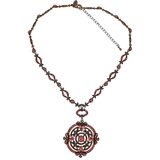 Joan Rivers Ornate Victorian Revival Statement Pendant Necklace Pink Peach Rhinestones – Collectible designer item - retired